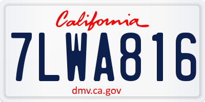 CA license plate 7LWA816