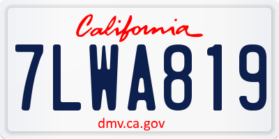 CA license plate 7LWA819