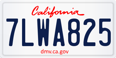CA license plate 7LWA825