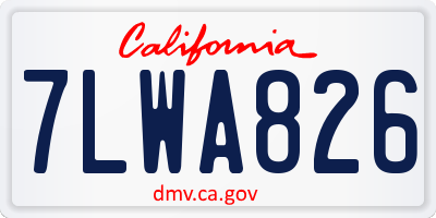 CA license plate 7LWA826
