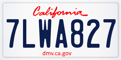 CA license plate 7LWA827