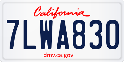 CA license plate 7LWA830