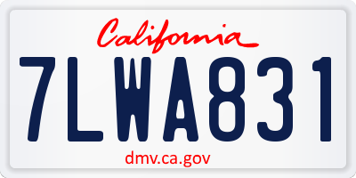 CA license plate 7LWA831