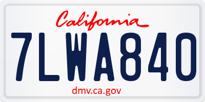 CA license plate 7LWA840