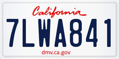 CA license plate 7LWA841