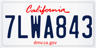 CA license plate 7LWA843