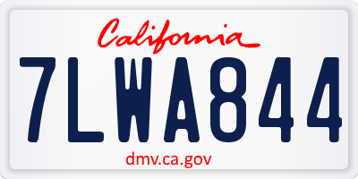 CA license plate 7LWA844