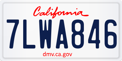 CA license plate 7LWA846