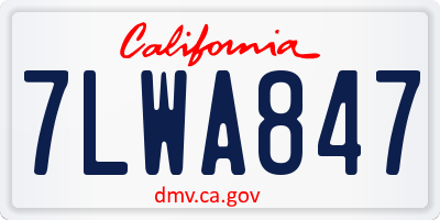 CA license plate 7LWA847