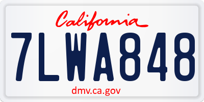 CA license plate 7LWA848