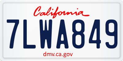CA license plate 7LWA849
