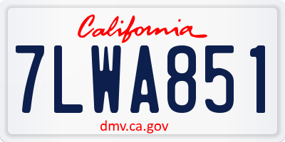 CA license plate 7LWA851