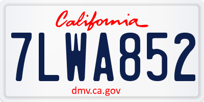 CA license plate 7LWA852