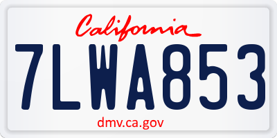 CA license plate 7LWA853