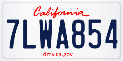CA license plate 7LWA854
