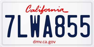 CA license plate 7LWA855