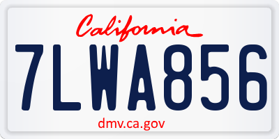 CA license plate 7LWA856