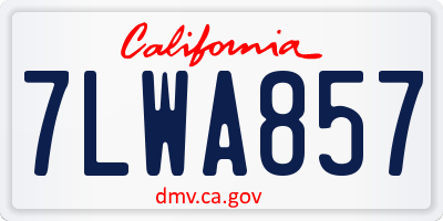 CA license plate 7LWA857
