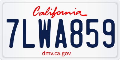 CA license plate 7LWA859