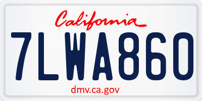 CA license plate 7LWA860