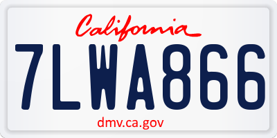 CA license plate 7LWA866