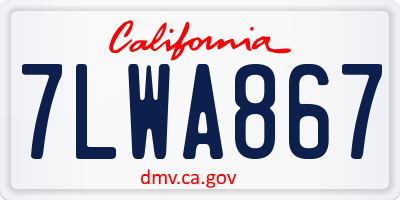 CA license plate 7LWA867