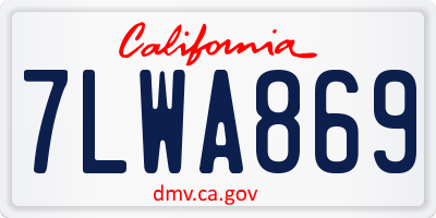 CA license plate 7LWA869