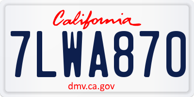 CA license plate 7LWA870