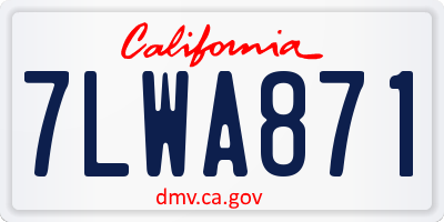 CA license plate 7LWA871