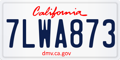 CA license plate 7LWA873