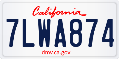 CA license plate 7LWA874