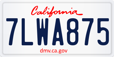 CA license plate 7LWA875