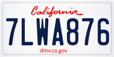 CA license plate 7LWA876