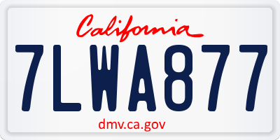 CA license plate 7LWA877