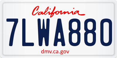 CA license plate 7LWA880