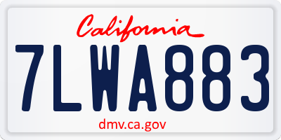 CA license plate 7LWA883