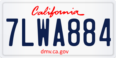 CA license plate 7LWA884