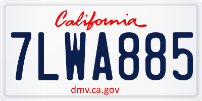 CA license plate 7LWA885