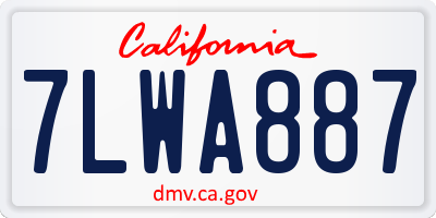 CA license plate 7LWA887
