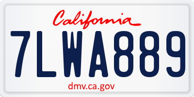 CA license plate 7LWA889