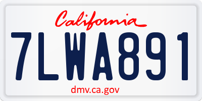 CA license plate 7LWA891