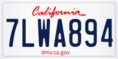 CA license plate 7LWA894