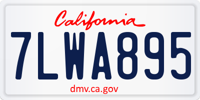CA license plate 7LWA895