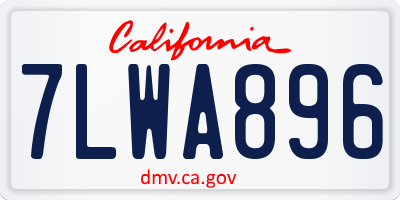CA license plate 7LWA896