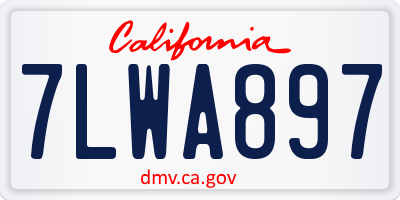 CA license plate 7LWA897