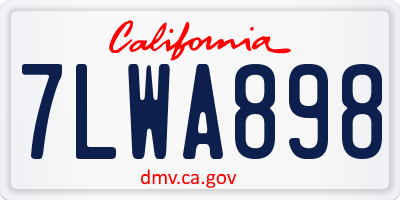CA license plate 7LWA898