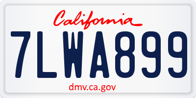 CA license plate 7LWA899