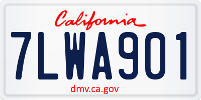 CA license plate 7LWA901