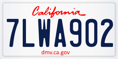 CA license plate 7LWA902