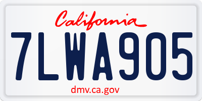 CA license plate 7LWA905